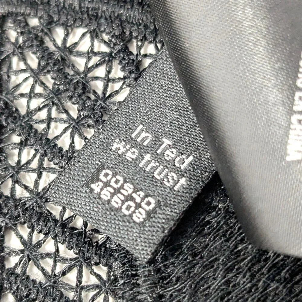 SOLDTed Baker London Black Lace Jacket Blazer Size 0 Open Sheer Dalmy Cropped - Picture 9 of 16